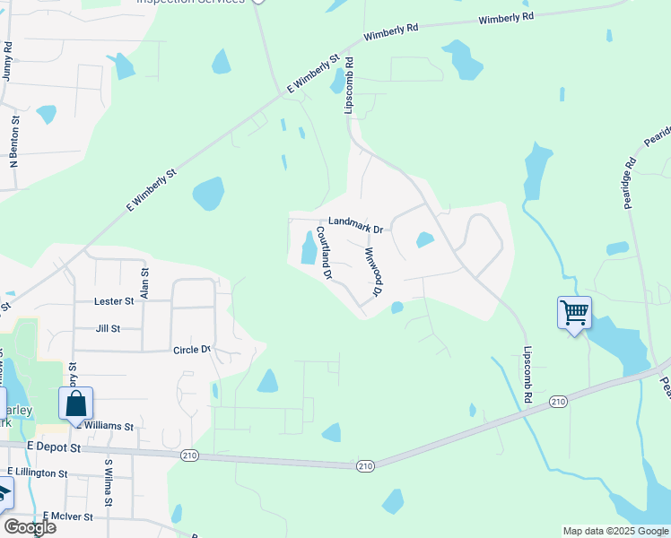 map of restaurants, bars, coffee shops, grocery stores, and more near 14 Hemlock Court in Angier