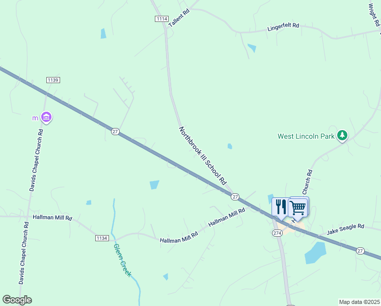 map of restaurants, bars, coffee shops, grocery stores, and more near 259 Northbrook III School Road in Vale