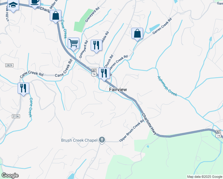 map of restaurants, bars, coffee shops, grocery stores, and more near in Fairview