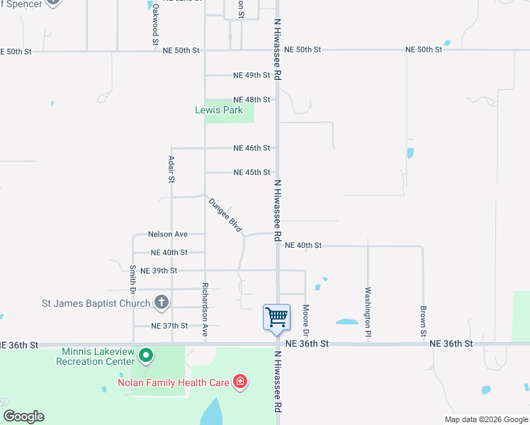map of restaurants, bars, coffee shops, grocery stores, and more near 4301 North Hiwassee Road in Spencer