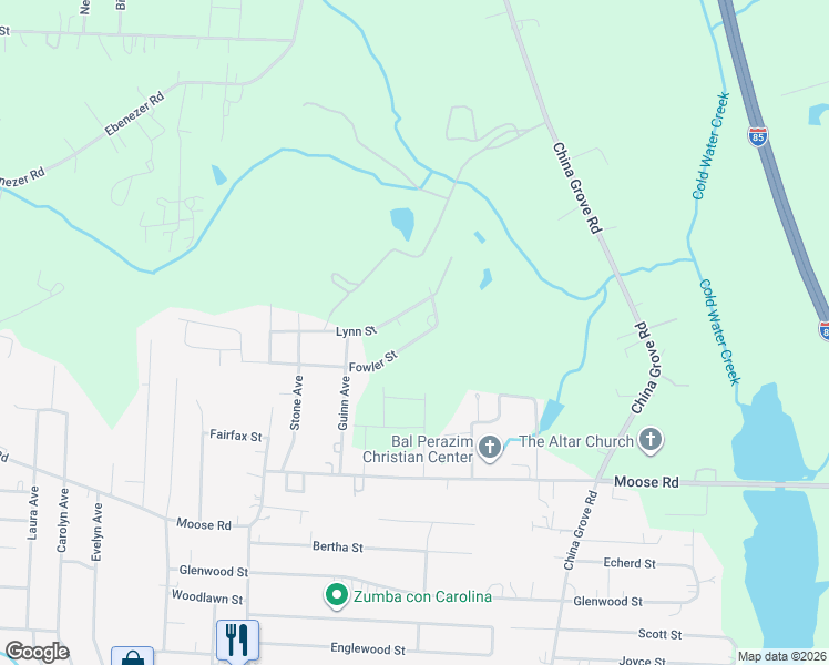 map of restaurants, bars, coffee shops, grocery stores, and more near 2319 Fowler Street in Kannapolis