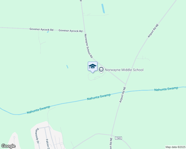 map of restaurants, bars, coffee shops, grocery stores, and more near 1394 Norwayne School Road in Fremont