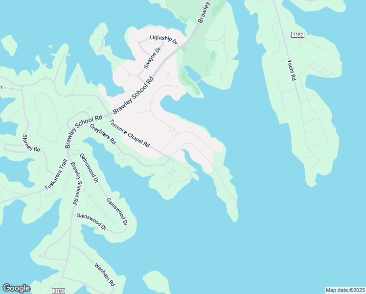 map of restaurants, bars, coffee shops, grocery stores, and more near Greyfriars Road in Lake Norman of Iredell