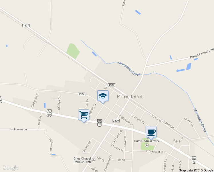 map of restaurants, bars, coffee shops, grocery stores, and more near 399 W Pine St in Selma