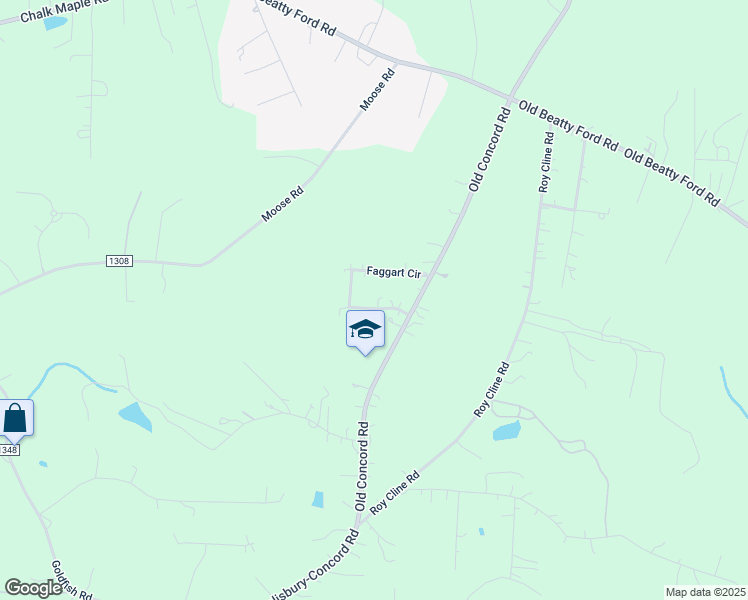 map of restaurants, bars, coffee shops, grocery stores, and more near 655 Faggart Circle in Rockwell