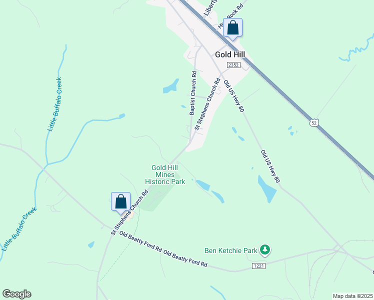 map of restaurants, bars, coffee shops, grocery stores, and more near 425 Saint Stephens Church Road in Gold Hill