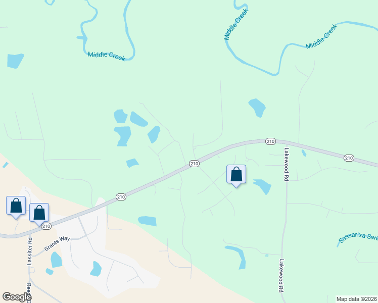 map of restaurants, bars, coffee shops, grocery stores, and more near 63 Lassiter Ridge Drive in Four Oaks