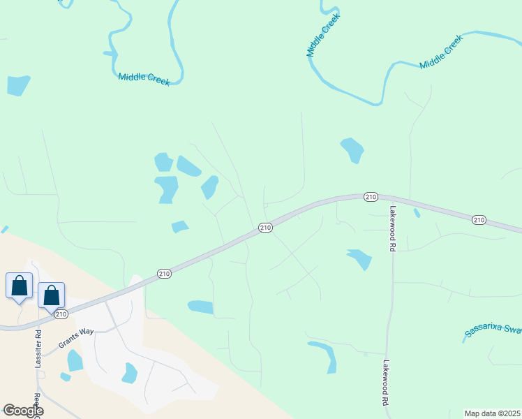 map of restaurants, bars, coffee shops, grocery stores, and more near 63 Lassiter Ridge Drive in Four Oaks