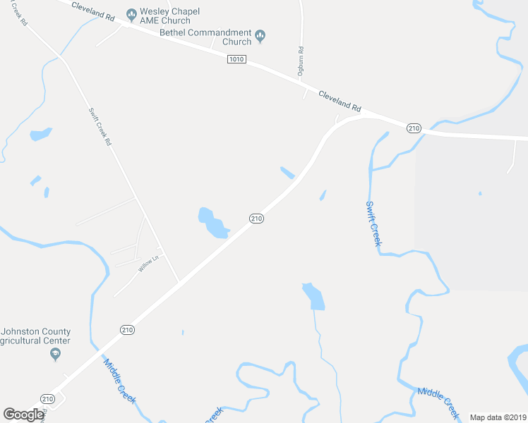 map of restaurants, bars, coffee shops, grocery stores, and more near 1226 North Carolina 210 in Smithfield