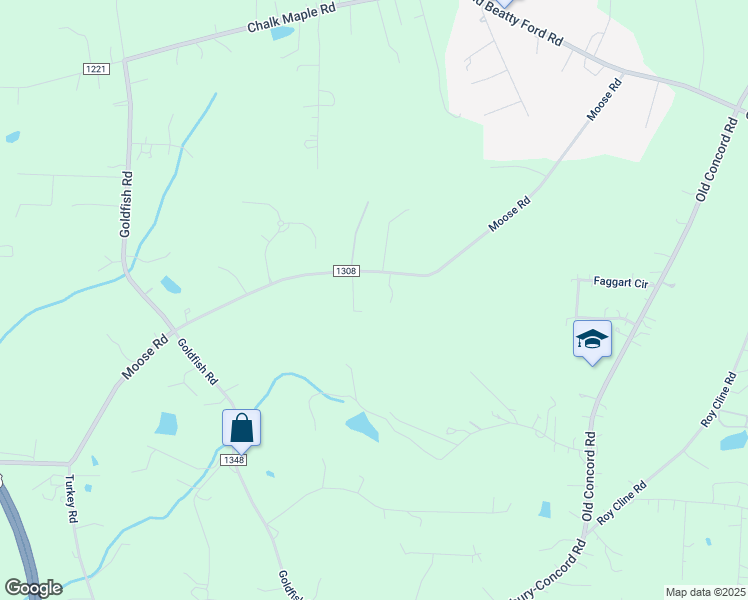 map of restaurants, bars, coffee shops, grocery stores, and more near 4150 Moose Road in China Grove