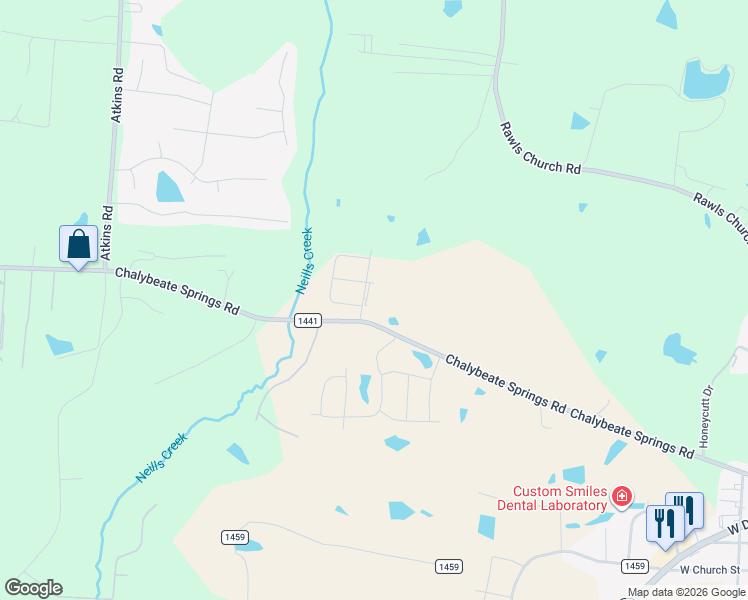 map of restaurants, bars, coffee shops, grocery stores, and more near in Angier