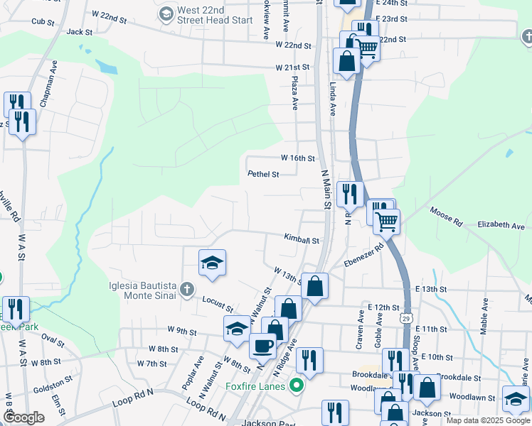 map of restaurants, bars, coffee shops, grocery stores, and more near 404 Alpine Street in Kannapolis