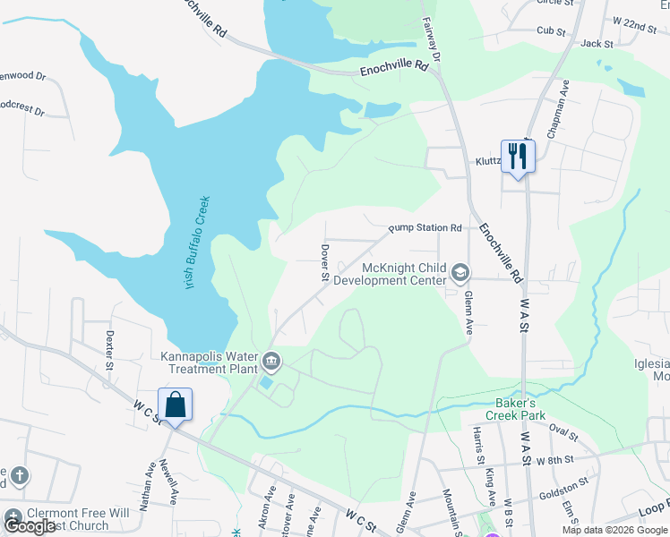 map of restaurants, bars, coffee shops, grocery stores, and more near 1226 Dover Street in Kannapolis