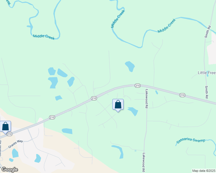 map of restaurants, bars, coffee shops, grocery stores, and more near 124 Hampshire Ct in Four Oaks