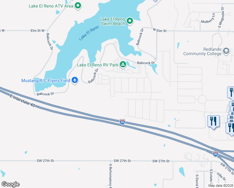 map of restaurants, bars, coffee shops, grocery stores, and more near in El Reno