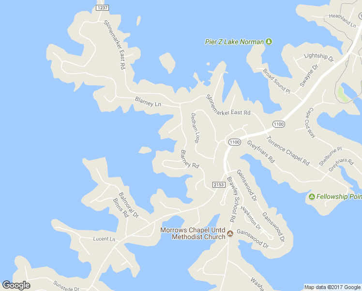 map of restaurants, bars, coffee shops, grocery stores, and more near 158 Blarney Road in Mooresville