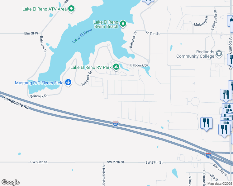 map of restaurants, bars, coffee shops, grocery stores, and more near in El Reno