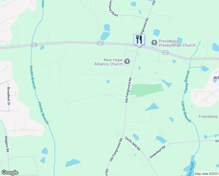map of restaurants, bars, coffee shops, grocery stores, and more near 197 Mac Lane in Angier