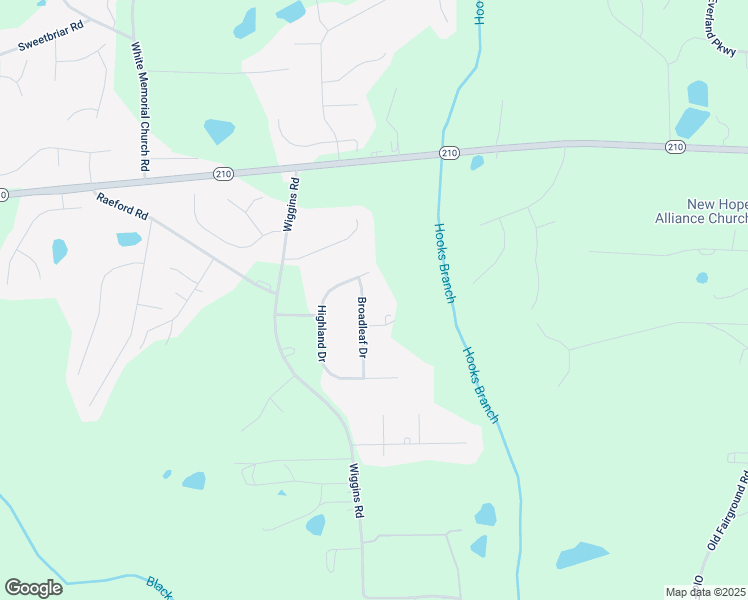 map of restaurants, bars, coffee shops, grocery stores, and more near 105 Broadleaf Drive in Angier