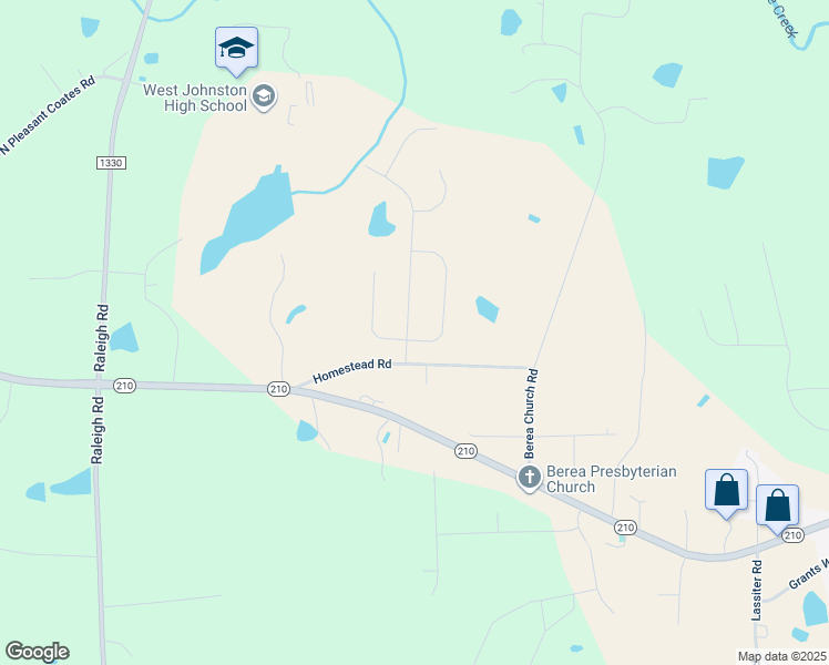 map of restaurants, bars, coffee shops, grocery stores, and more near 74 Snowbell Street in Four Oaks