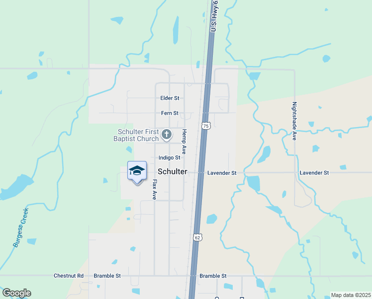 map of restaurants, bars, coffee shops, grocery stores, and more near in Schulter