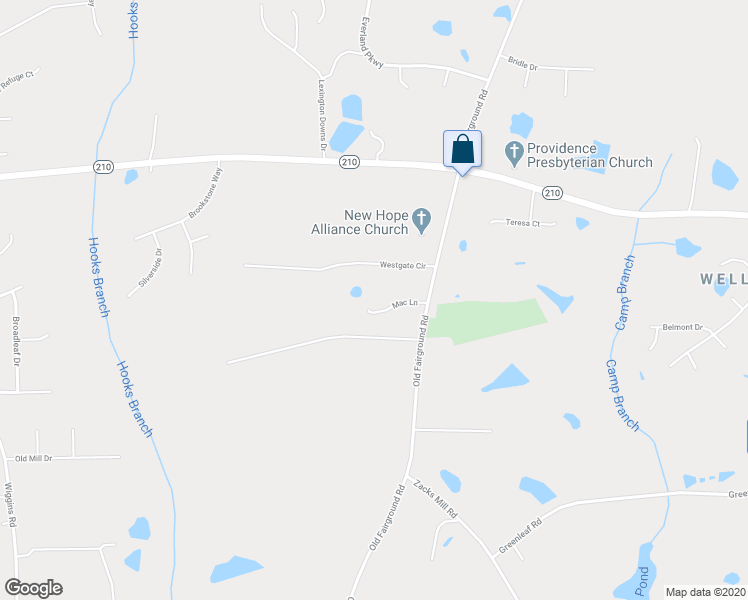map of restaurants, bars, coffee shops, grocery stores, and more near 172 Mac Lane in Angier