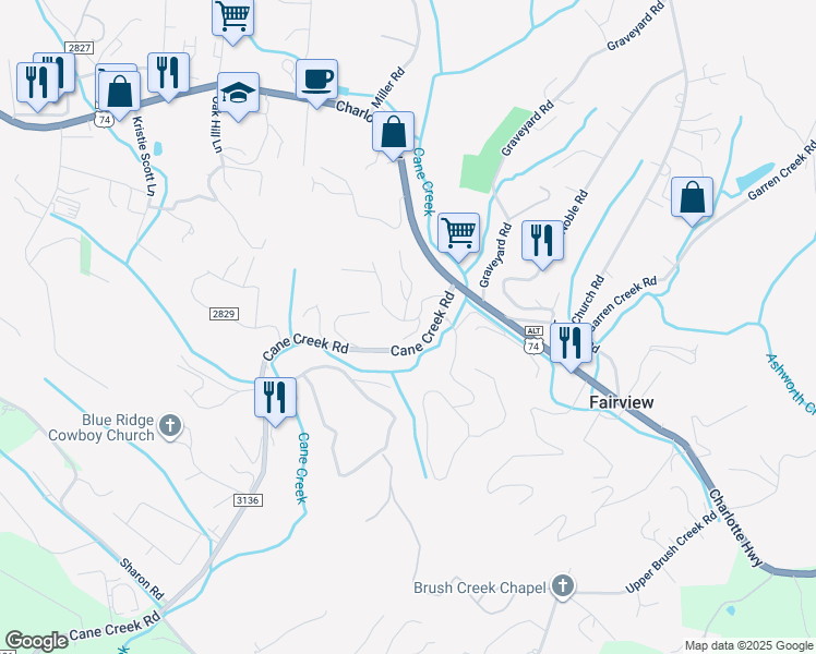 map of restaurants, bars, coffee shops, grocery stores, and more near 300 Main Street in Fairview