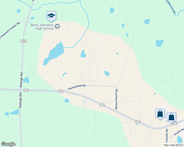map of restaurants, bars, coffee shops, grocery stores, and more near 152 Snowbell Street in Four Oaks