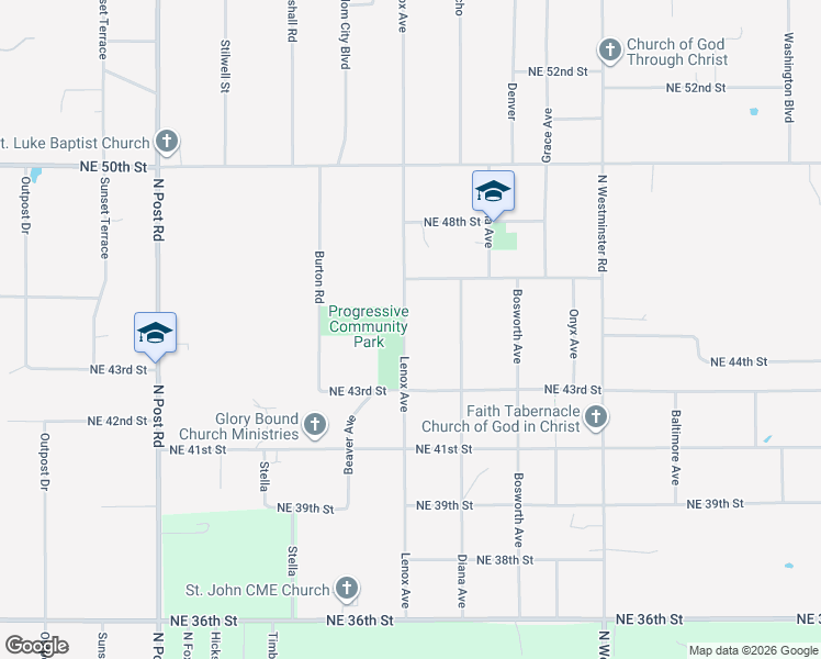 map of restaurants, bars, coffee shops, grocery stores, and more near 4500 Lenox Avenue in Spencer
