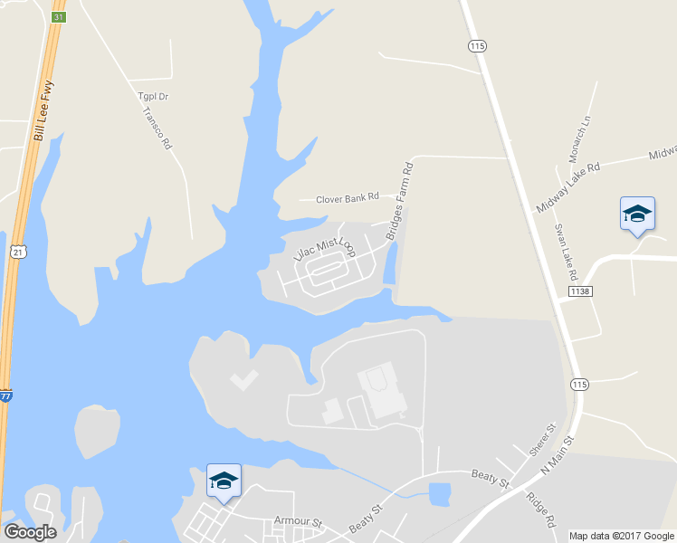 map of restaurants, bars, coffee shops, grocery stores, and more near 267 Bridges Farm Road in Mooresville