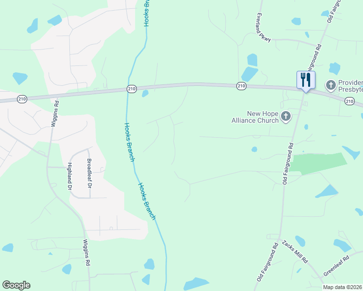 map of restaurants, bars, coffee shops, grocery stores, and more near 36 Ivy Hollow Court in Angier