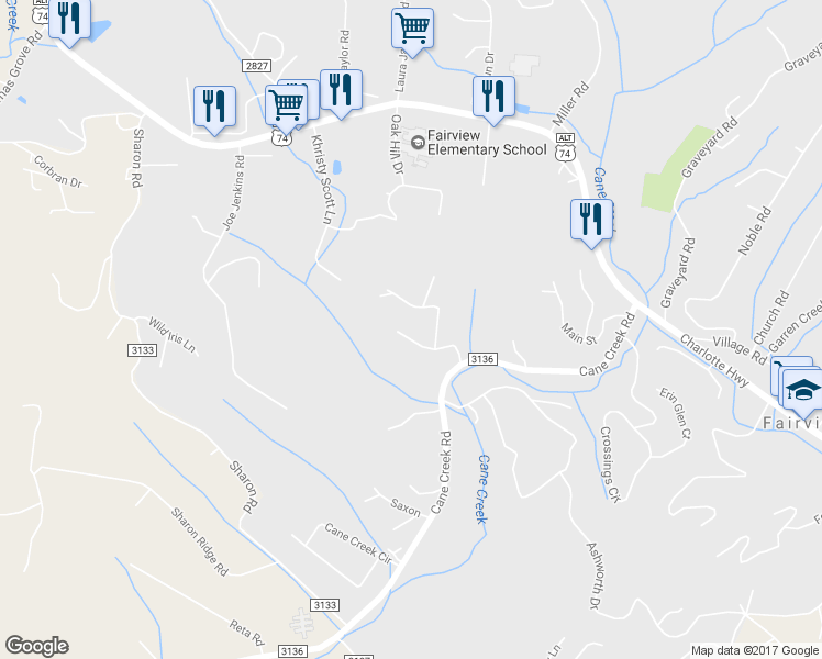 map of restaurants, bars, coffee shops, grocery stores, and more near 35 McGee Circle in Fairview