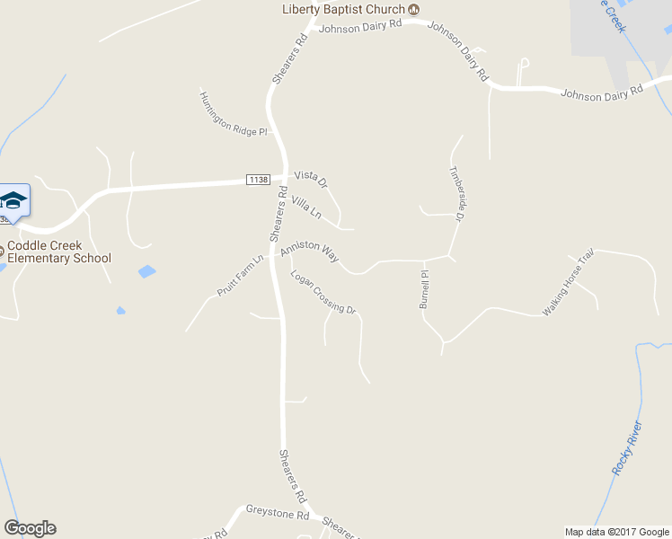 map of restaurants, bars, coffee shops, grocery stores, and more near 156 Anniston Way in Davidson