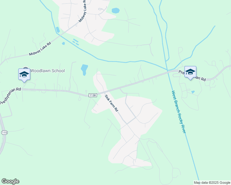 map of restaurants, bars, coffee shops, grocery stores, and more near Buckingham Place Road in Mooresville