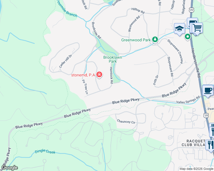 map of restaurants, bars, coffee shops, grocery stores, and more near 18 Hemlock Road in Asheville
