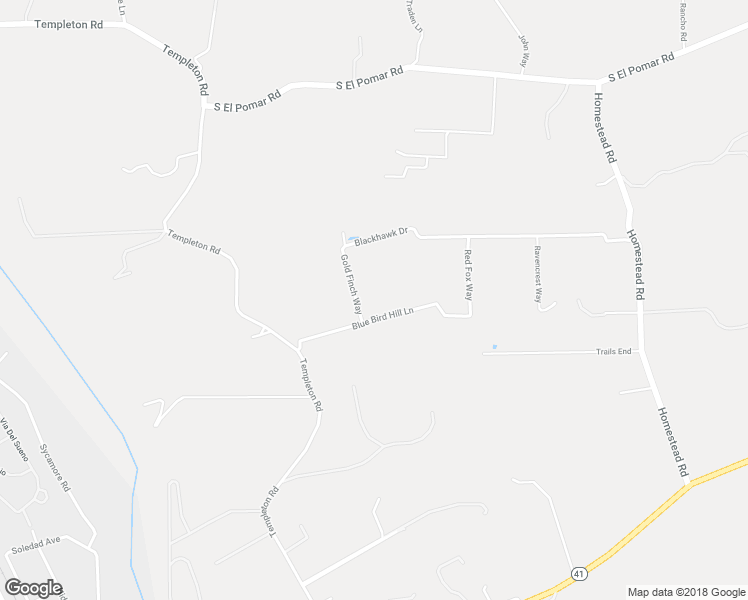 map of restaurants, bars, coffee shops, grocery stores, and more near 2660 Gold Finch Way in Atascadero