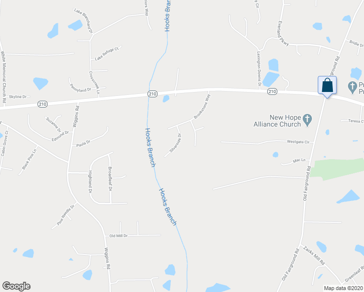 map of restaurants, bars, coffee shops, grocery stores, and more near 93 Silverside Drive in Angier
