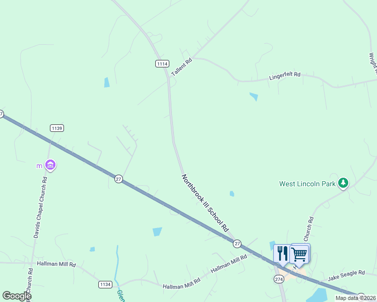map of restaurants, bars, coffee shops, grocery stores, and more near 384 Northbrook III School Road in Vale