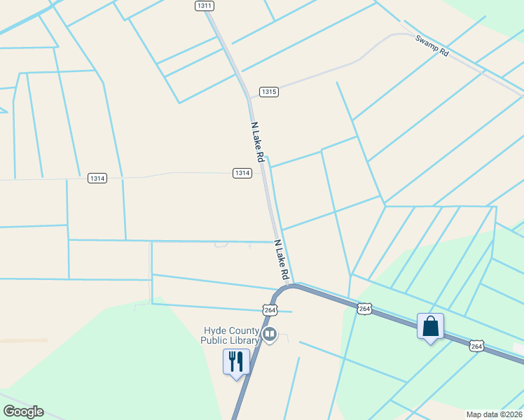 map of restaurants, bars, coffee shops, grocery stores, and more near State Road 1311 in Engelhard