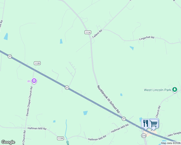 map of restaurants, bars, coffee shops, grocery stores, and more near 384 Northbrook III School Road in Vale