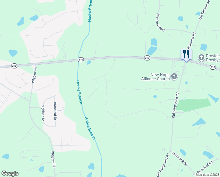 map of restaurants, bars, coffee shops, grocery stores, and more near 36 Ivy Hollow Court in Angier