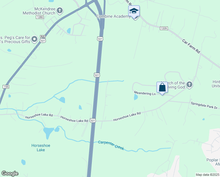 map of restaurants, bars, coffee shops, grocery stores, and more near 2014 Glen Manor Court in Lincolnton