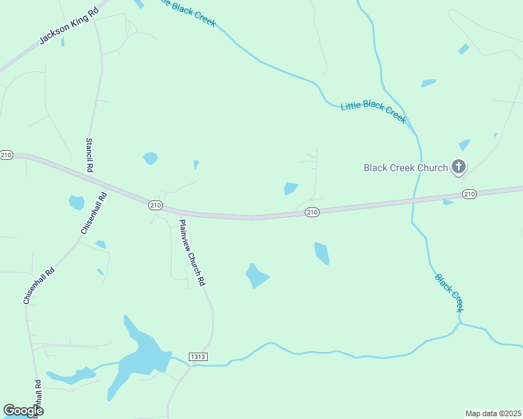 map of restaurants, bars, coffee shops, grocery stores, and more near 18050 Highway 210 in Angier