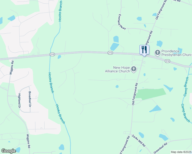 map of restaurants, bars, coffee shops, grocery stores, and more near 402 Westgate Circle in Angier