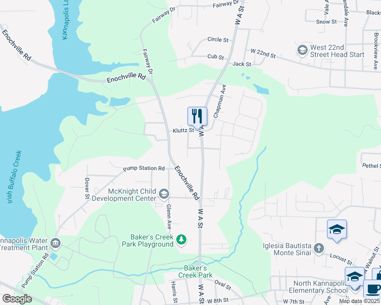map of restaurants, bars, coffee shops, grocery stores, and more near 1414 Arden Avenue in Kannapolis