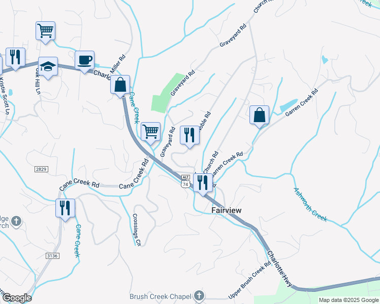 map of restaurants, bars, coffee shops, grocery stores, and more near 57 Noble Road in Fairview