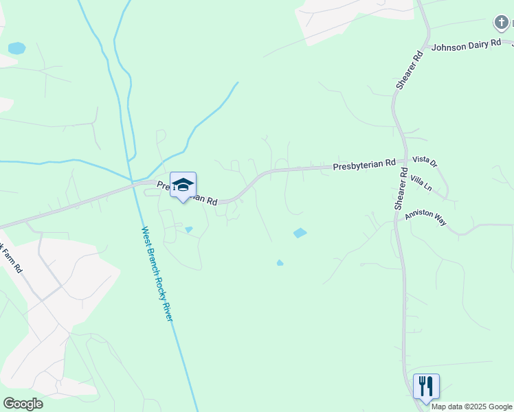 map of restaurants, bars, coffee shops, grocery stores, and more near 134 Davidson Springs Drive in Mooresville