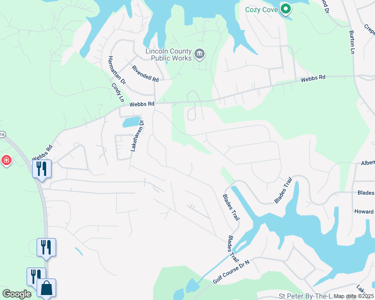map of restaurants, bars, coffee shops, grocery stores, and more near Delaware Drive in Denver