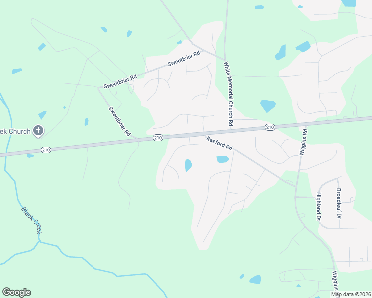 map of restaurants, bars, coffee shops, grocery stores, and more near 27 West Thicket Drive in Angier