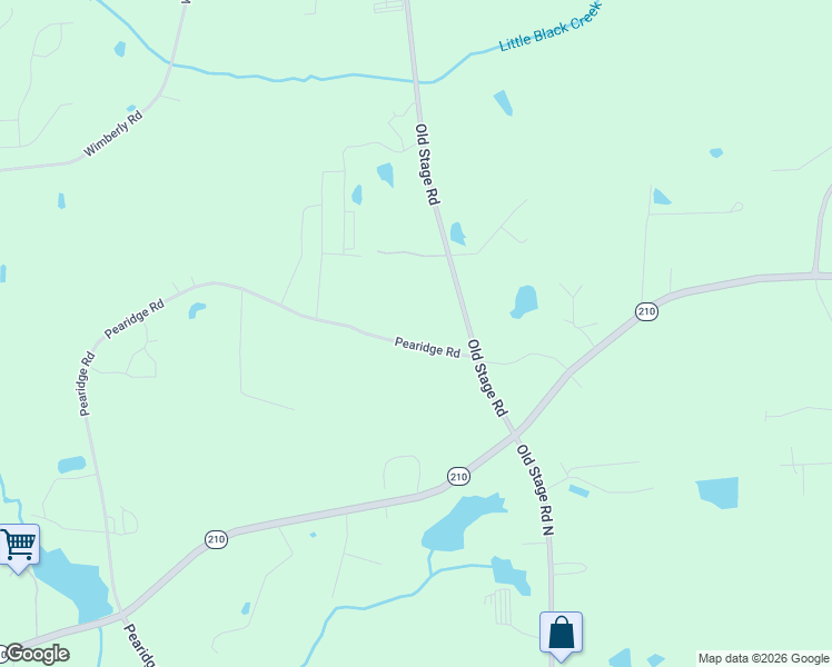 map of restaurants, bars, coffee shops, grocery stores, and more near 144 Pearidge Road in Johnston County